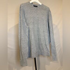 PIOMBO Men’s Gray Long Sleeve Cotton/Linen Sweater